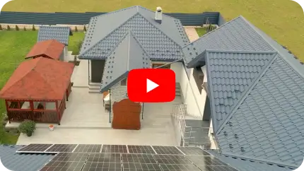 Nobel, finisaj Briliant, grosime 0,60 mm, culoare albastru închis - RAL 5008, proiect rezidențial