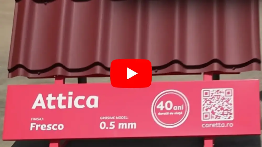 Attica, finisaj Fresco, grosime 0,50 mm, culoare maro ciocolatiu - RAL 8017