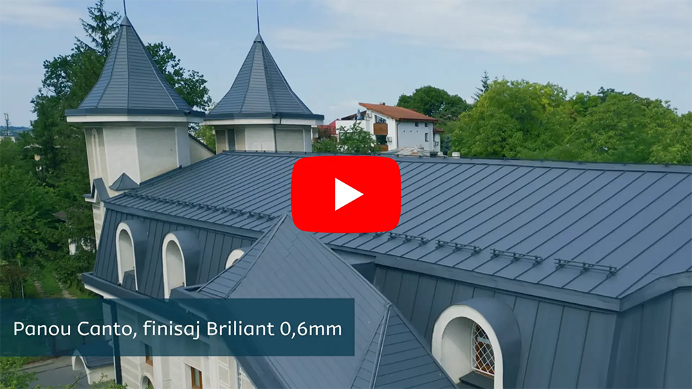 Canto Nervurat, finisaj Briliant Duo, culoare albastru închis - RAL 5008, proiect patrimoniu