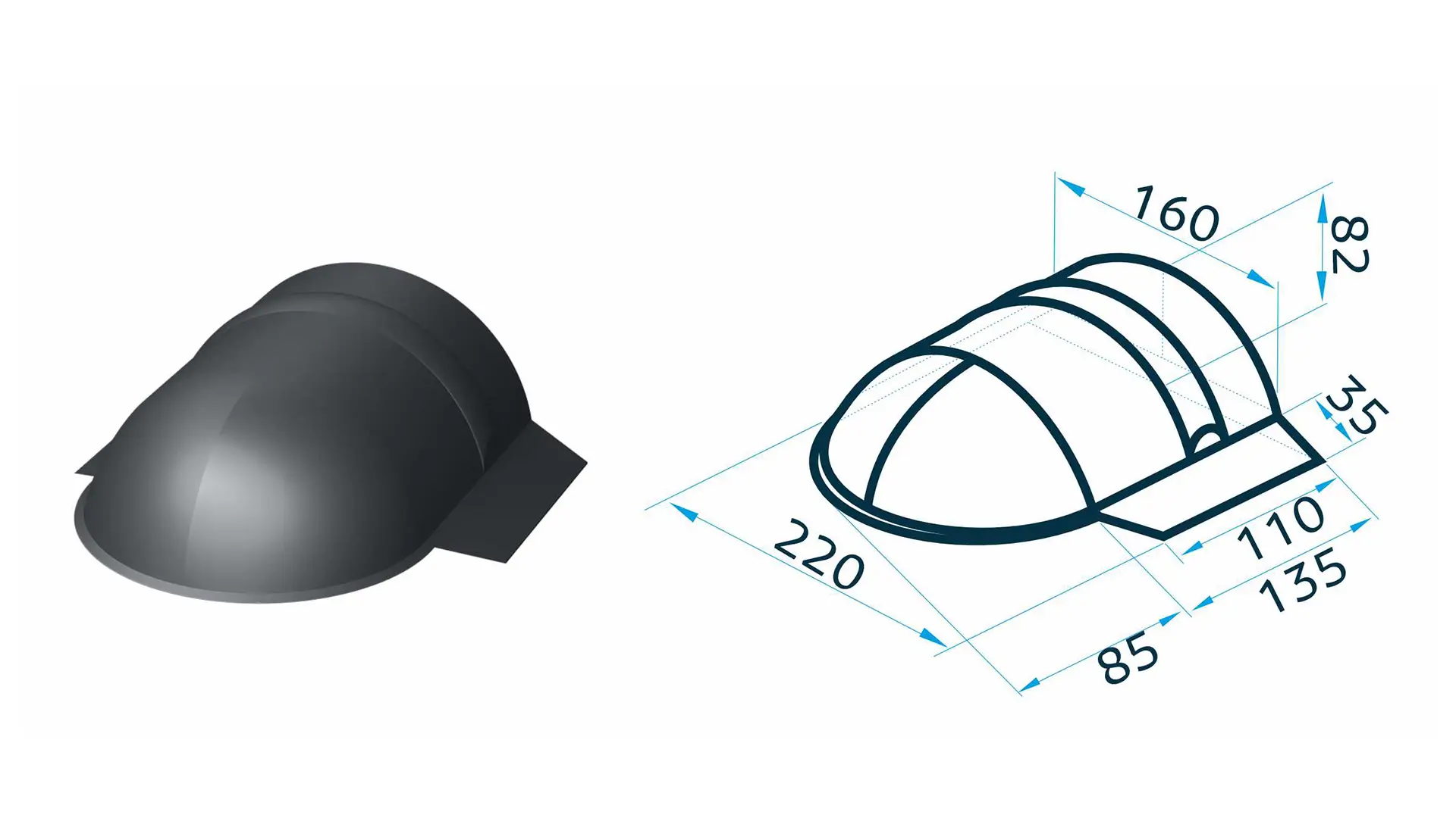 Capac coamă înclinată